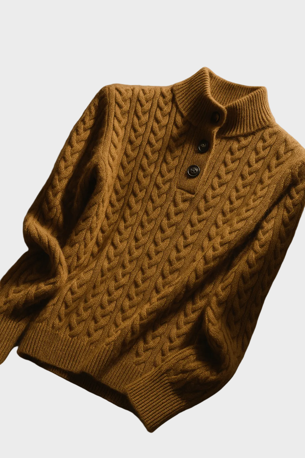 Liza – Kaschmirpullover für Damen mit Zopfmuster und Knöpfen – Ansicht 23