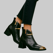 Orovia – Lederpumps für Damen mit goldfarbenen Details