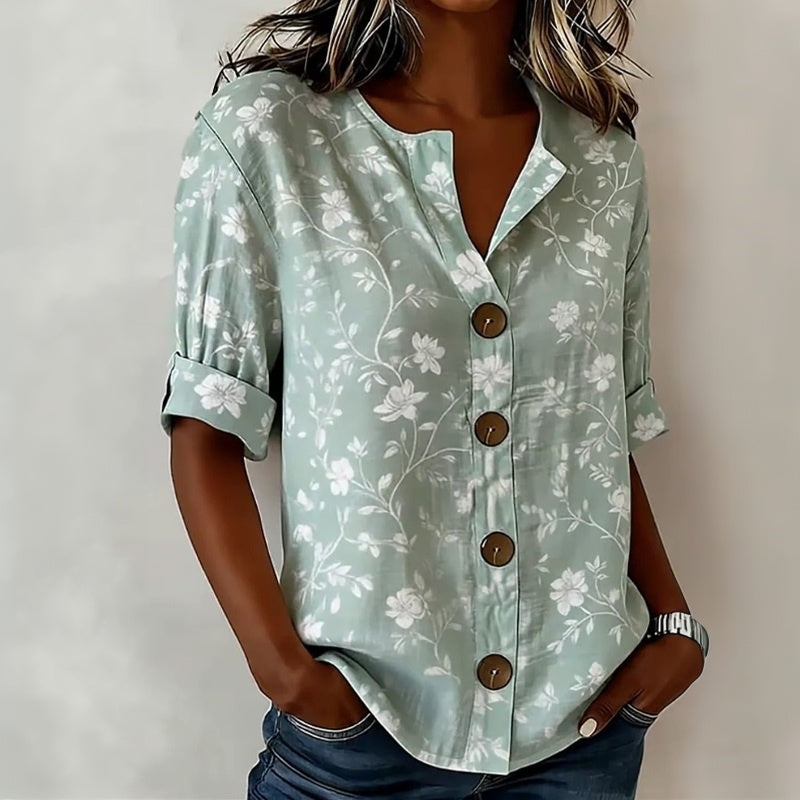 Erika | Vintage-Bluse mit Blumenmuster