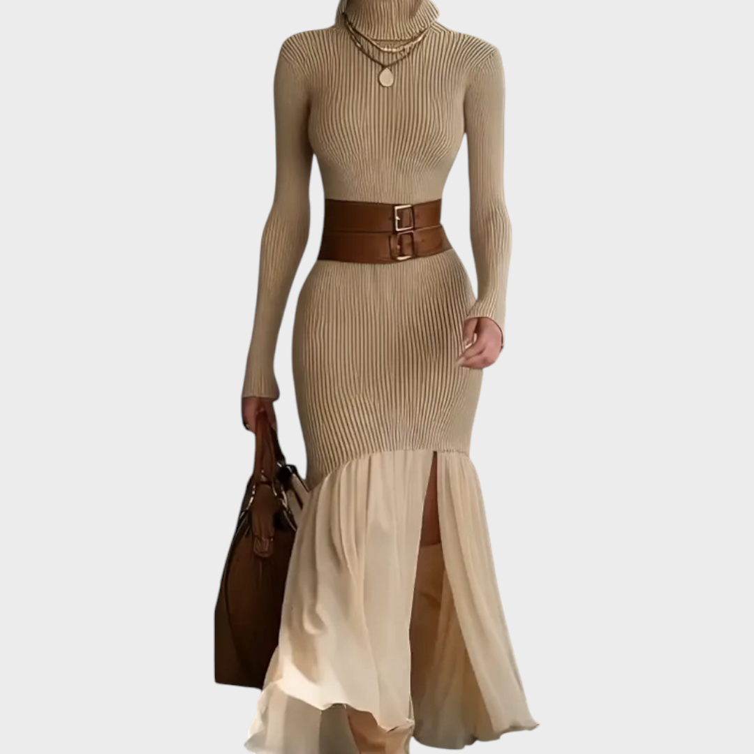 Florentina – Elegantes Strickkleid mit Rollkragen