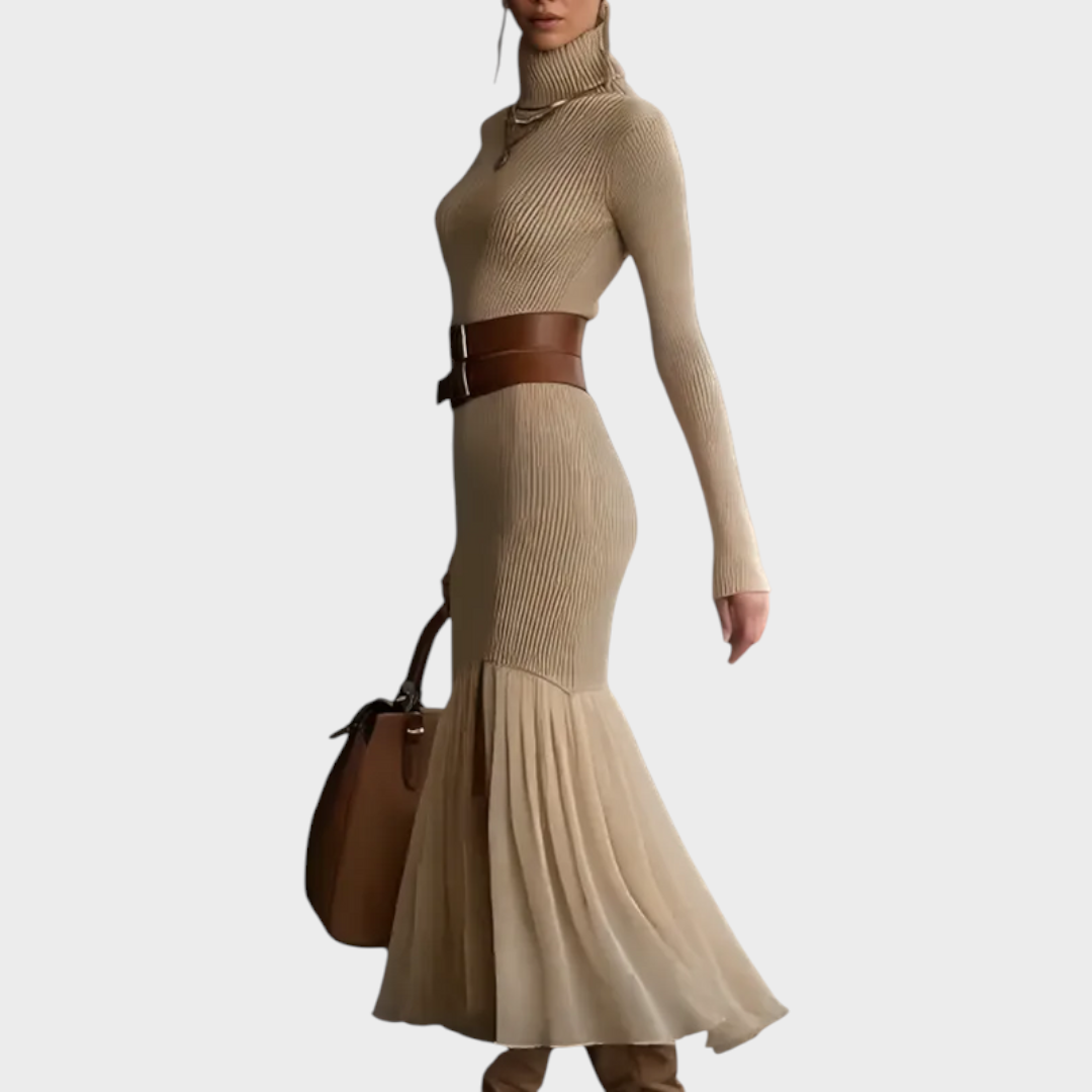 Florentina – Elegantes Strickkleid mit Rollkragen