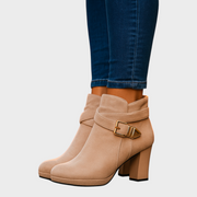 Damen-Wildlederstiefeletten Patrice mit goldener Schnalle – Ansicht 5