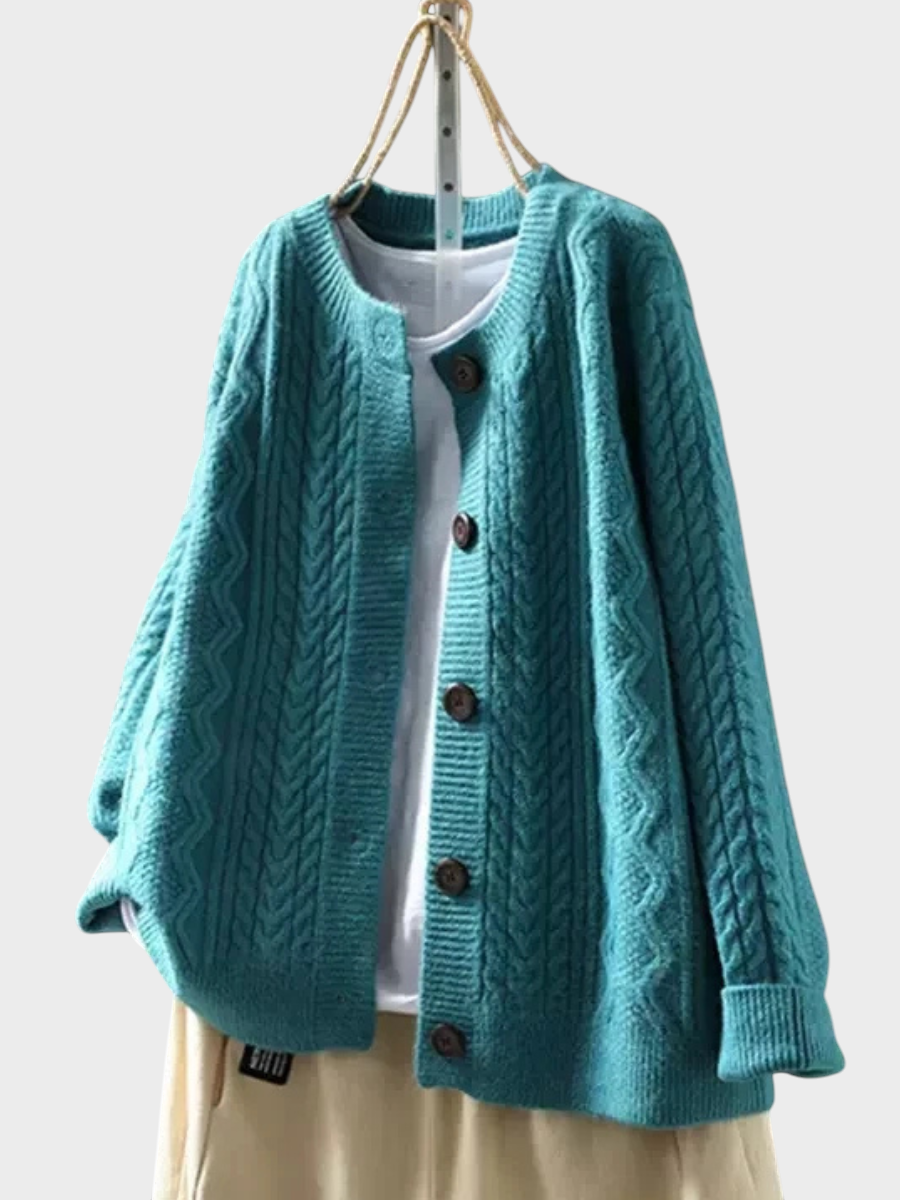 Lorenza – Zopfstrick-Strickjacke für Damen – Ansicht 5