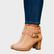 Damen-Wildlederstiefeletten Patrice mit goldener Schnalle – Ansicht 6