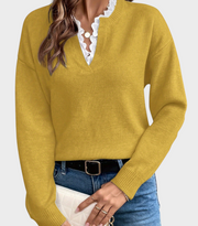 Damen-Pullover Yasmine mit Spitze und offenem Halsausschnitt – Ansicht 11