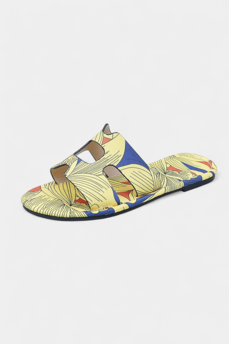 Flache Damen-Sandalen Berenice mit tropischem Muster – Ansicht 8