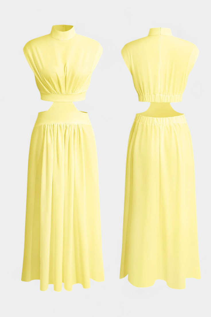 Jocelyn – Kleid-Set für Damen mit hohem Ausschnitt und Seitenschlitz – Ansicht 7