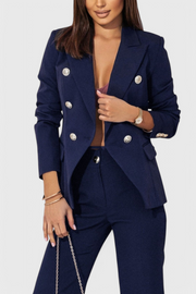 Rosalin – Elegantes Damen-Set mit strukturiertem Blazer und schmaler Hose – Ansicht 3