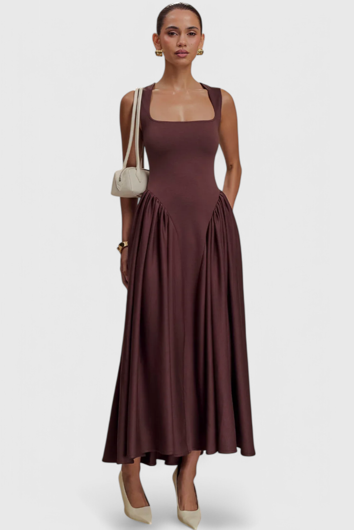 Verona – Midikleid für Damen mit eckigem Ausschnitt