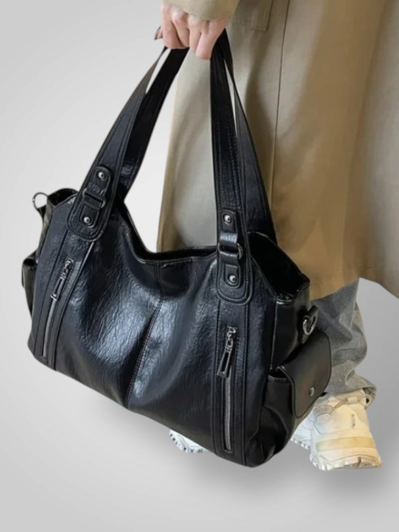 Savannah – Lederschultertasche für Damen – Ansicht 8