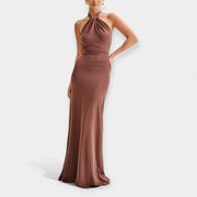 Eliza – Maxikleid für Damen mit Neckholder und offenem Rücken – Ansicht 3