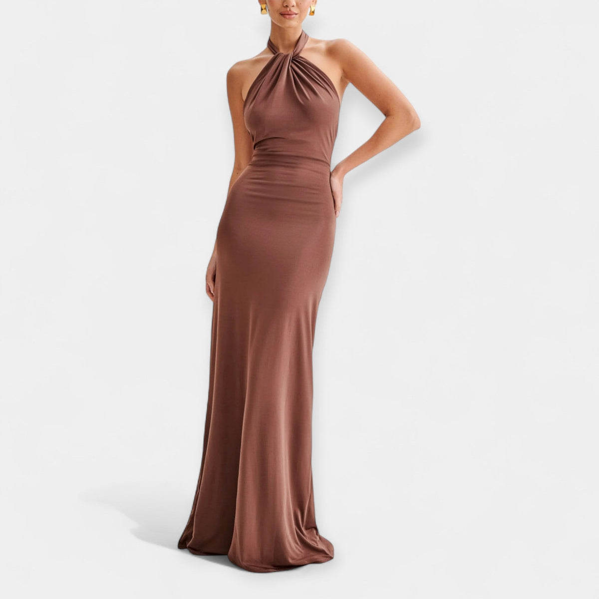 Eliza – Maxikleid für Damen mit Neckholder und offenem Rücken – Ansicht 3