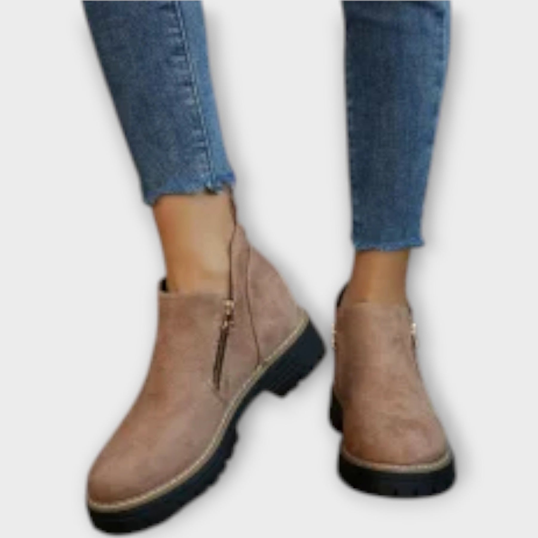 Elegante orthopädische Stiefeletten für Damen in einfarbigem Design – Ansicht 15