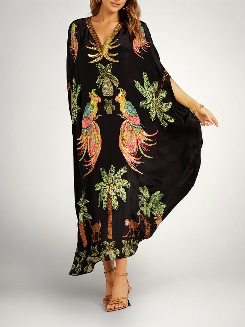 Sahara – Tropisches Damenkleid mit überschnittenen Schultern – Ansicht 8
