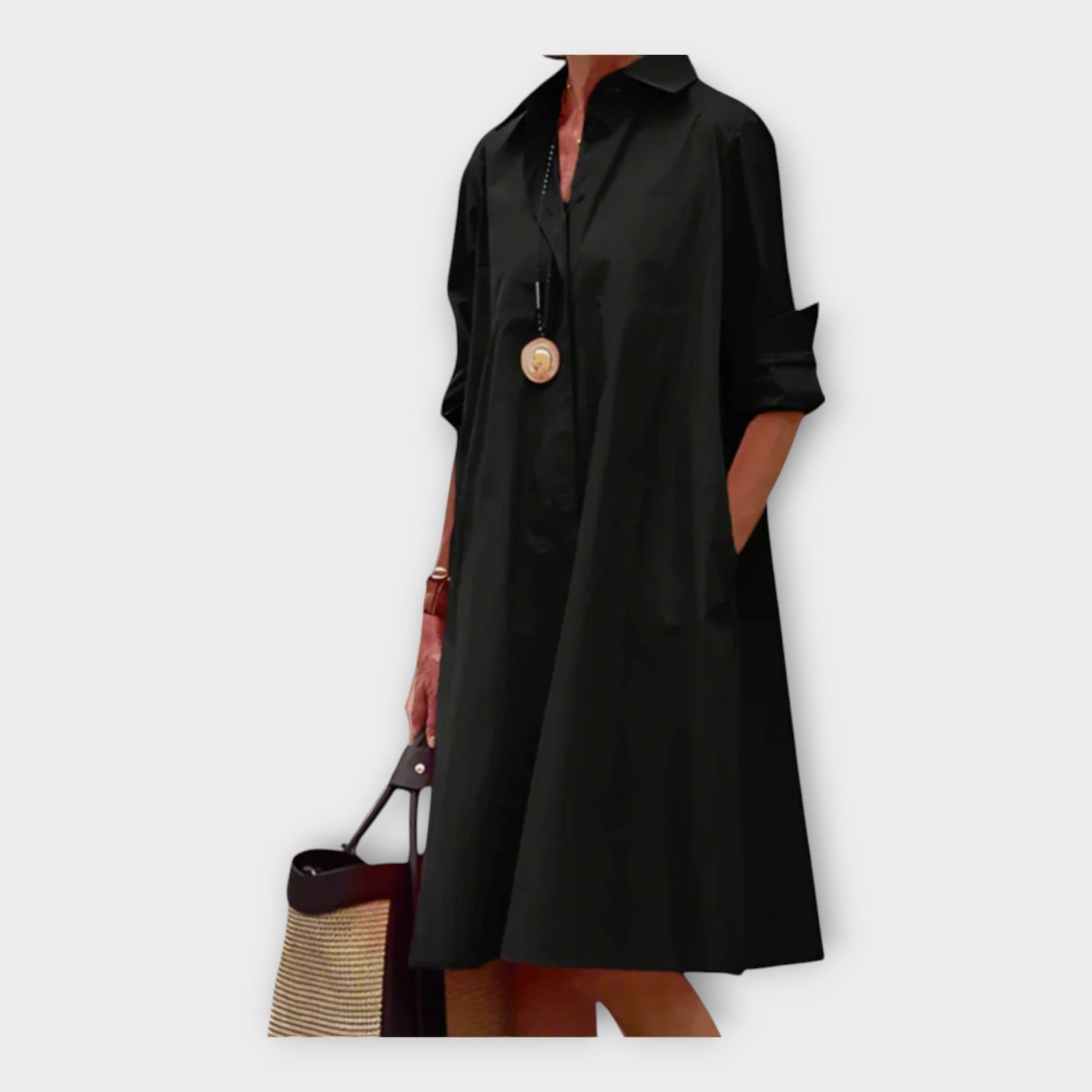 Bettina – Elegantes Polokleid für Damen aus hochwertigem Stoff – Ansicht 2