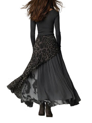 Blair – Maxikleid im Boho-Stil mit Leopardenmuster und asymmetrischem Saum