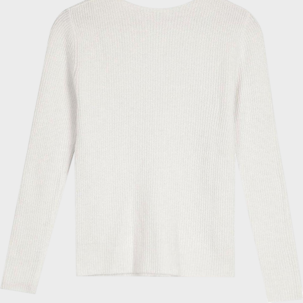 Myla | Weißer Pullover, Vorder- und Rückseite