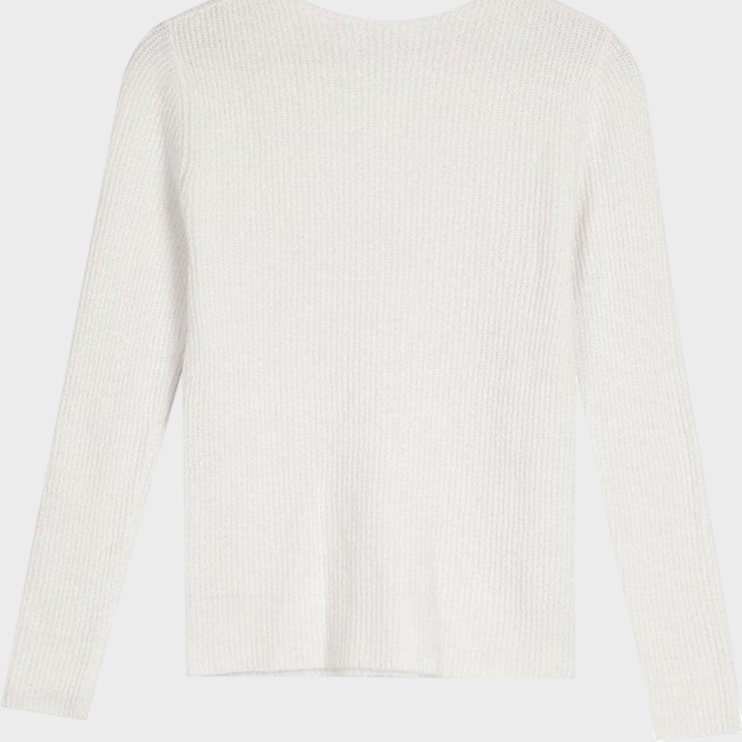 Myla – Weißer wendbarer Pullover für Damen – Ansicht 5