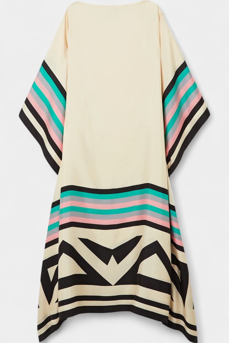Eleonora – Damen-Kaftan mit geometrischem Muster – Ansicht 7