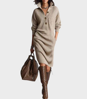 Scarlett – Elegantes Winterkleid für Damen mit Knöpfen