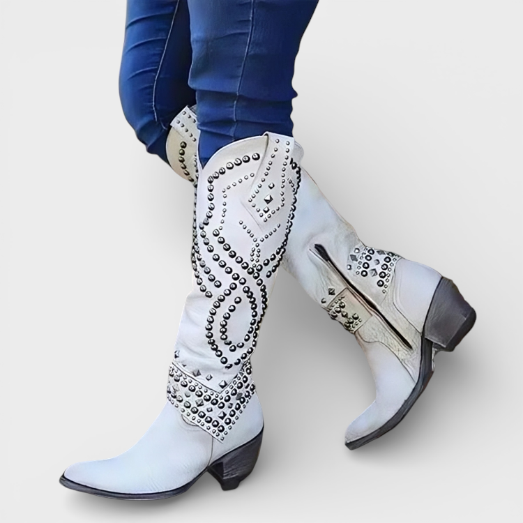 Monroe – Kniehohe Westernstiefel für Damen mit Nieten – Ansicht 5