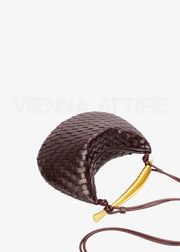 Alexandra – Gewebte Tasche für Damen mit goldenem Henkel – Ansicht 6