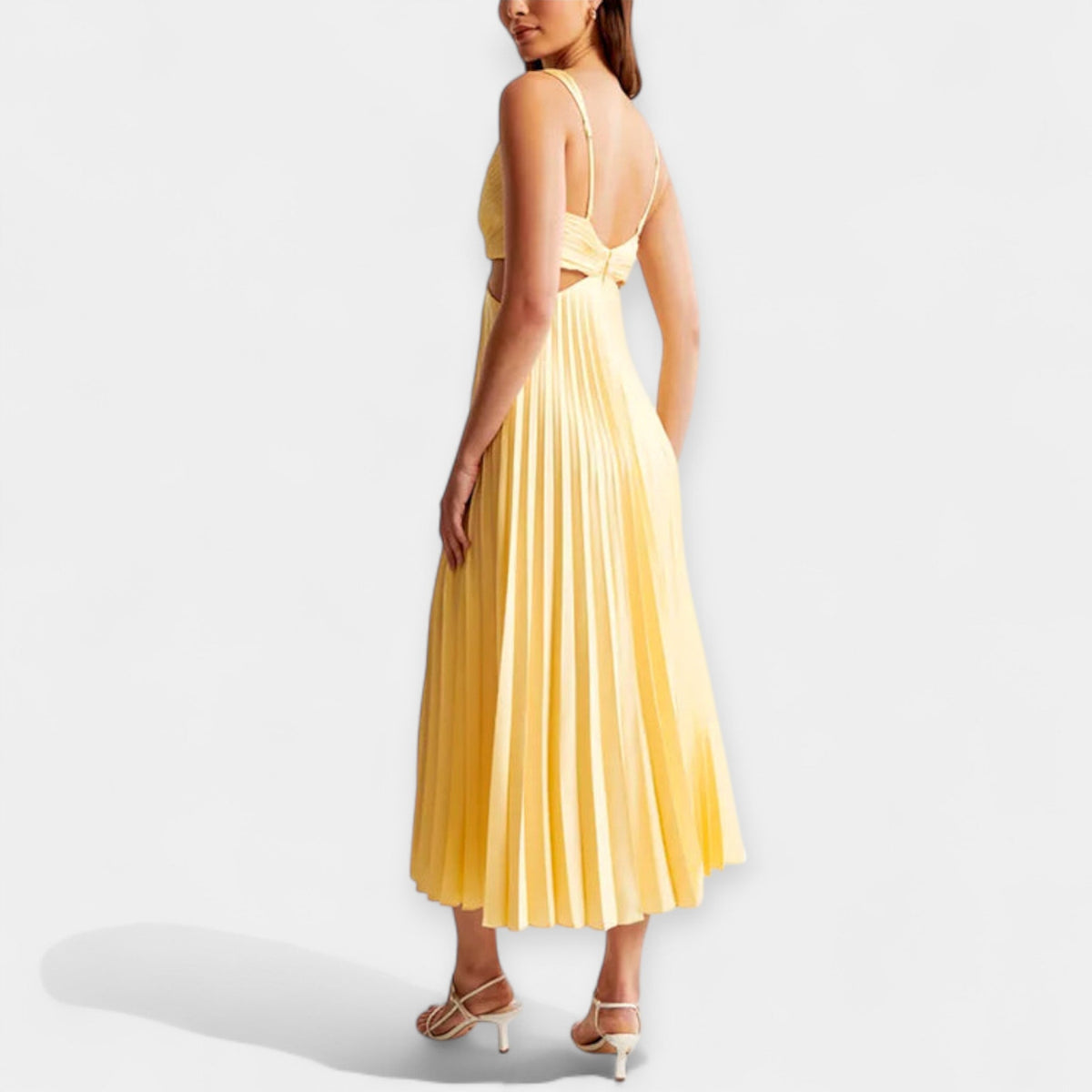 Eliza – Plissiertes Maxikleid für Damen – Ansicht 4
