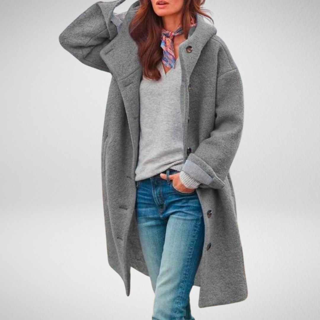 Élodie – Stilvoller bequemer Wintermantel für Damen mit Taschen – Ansicht 3
