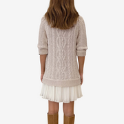 Isolde – Strickkleid für Damen mit Plisseesaum – Ansicht 3