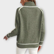 Luxuriöser Damen-Strickpullover Christine in Olivgrün – Ansicht 2
