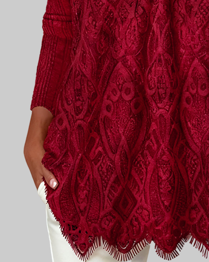 Damen-Top mit eckigem Ausschnitt und Spitze – Ansicht 7
