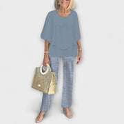 Modernes Damen-Set Rosamund mit Bluse und Hose – Ansicht 3