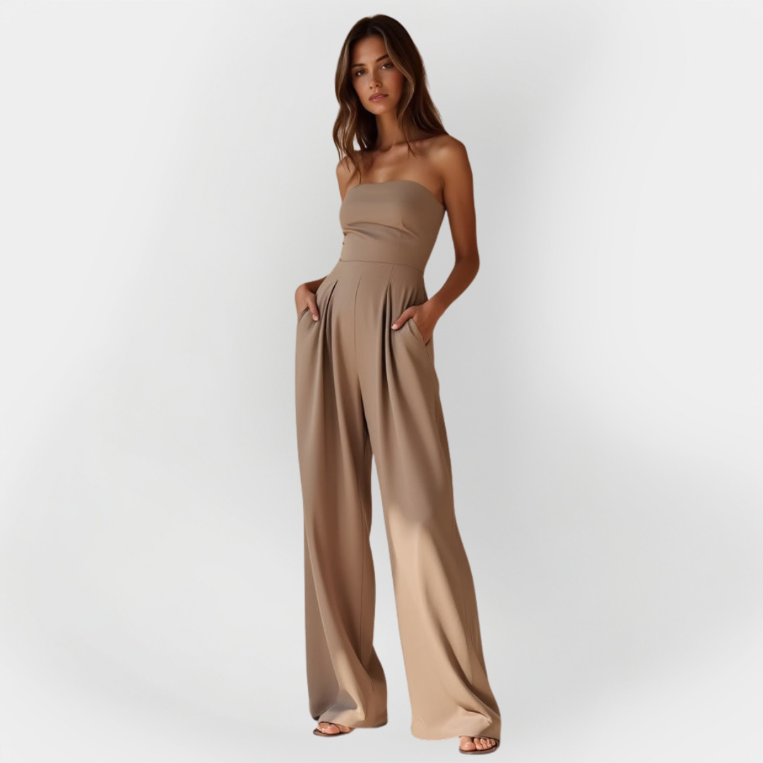 Schwarzer trägerloser Damen-Jumpsuit Nowak – Ansicht 2