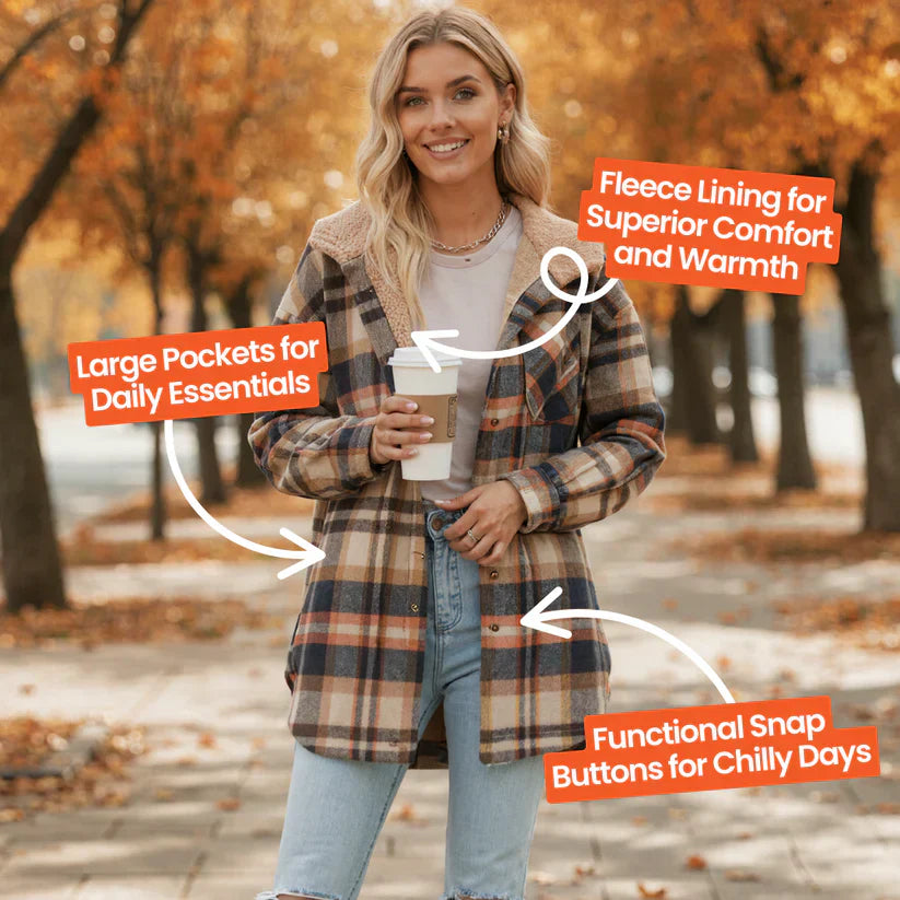 Debb – Warme Flanell-Fleecejacke für Damen – Ansicht 2
