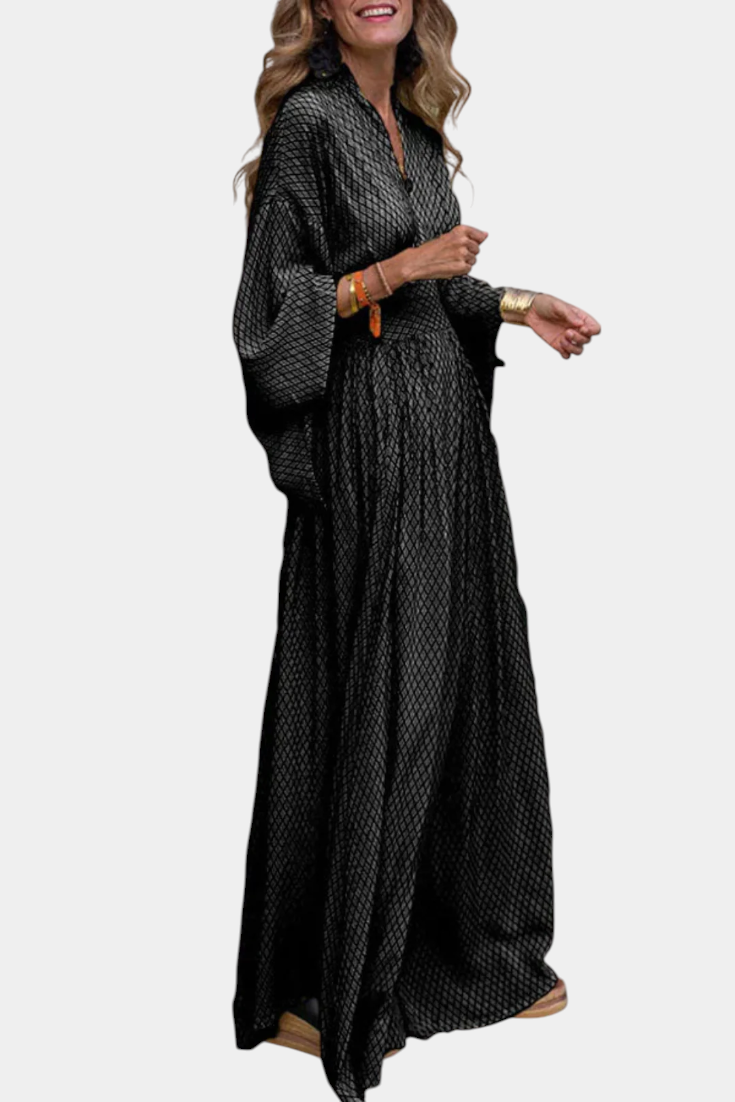 Geometrisches Maxikleid Anelia für Damen mit V-Ausschnitt – Ansicht 5