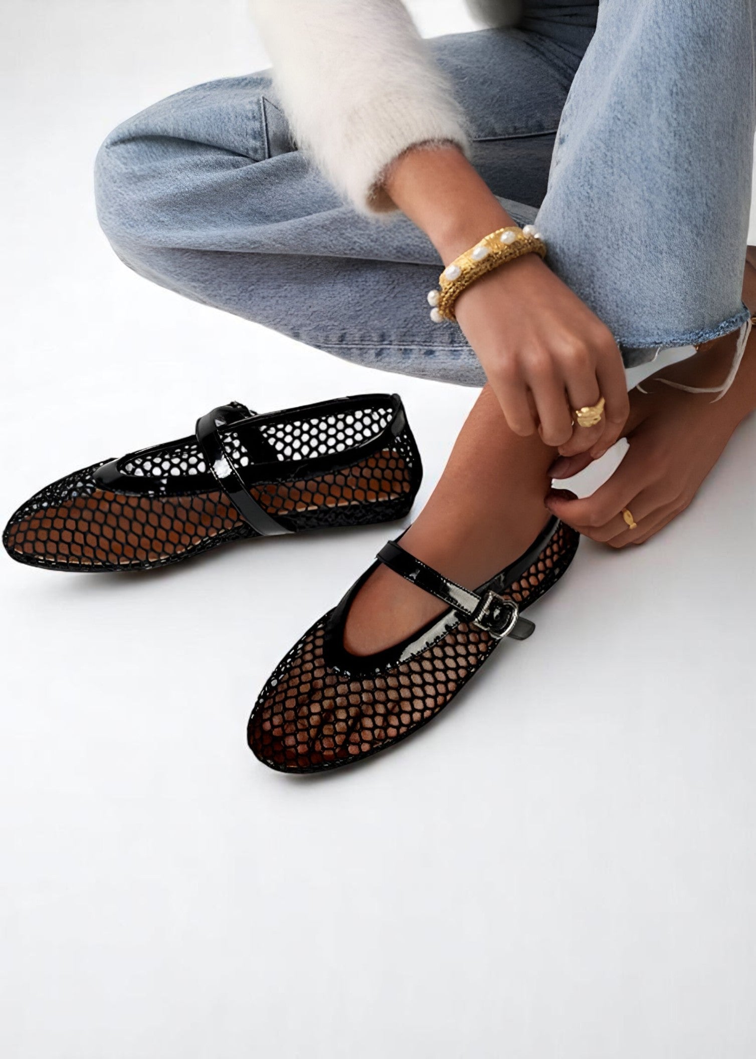 Damen-Ballerinas Luna aus Mesh