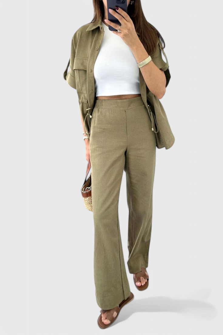 Lani – Lockeres zweiteiliges Damen-Set mit Hemd und gerader Hose – Ansicht 9