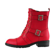 Florale flache Damen-Schnürstiefeletten Lucy – Ansicht 4