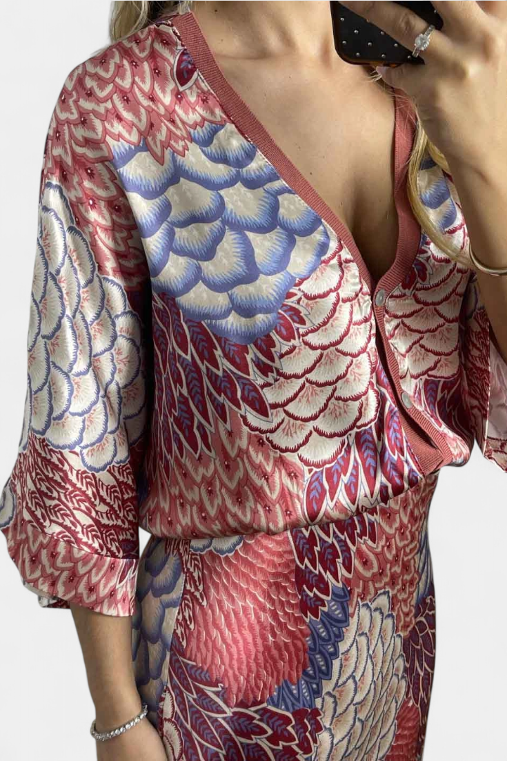 Florales Damen-Set Shae mit schulterfreier Bluse und Meerjungfrauenrock – Ansicht 5