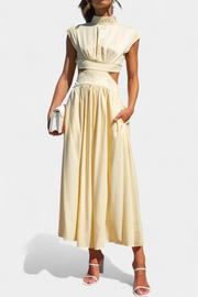 Jocelyn – Kleid-Set für Damen mit hohem Ausschnitt und Seitenschlitz – Ansicht 4