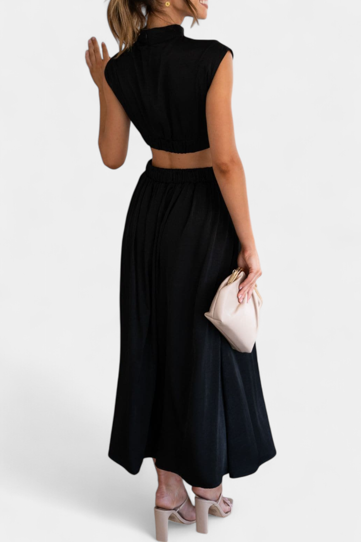 Jocelyn – Kleid-Set für Damen mit hohem Ausschnitt und Seitenschlitz – Ansicht 22