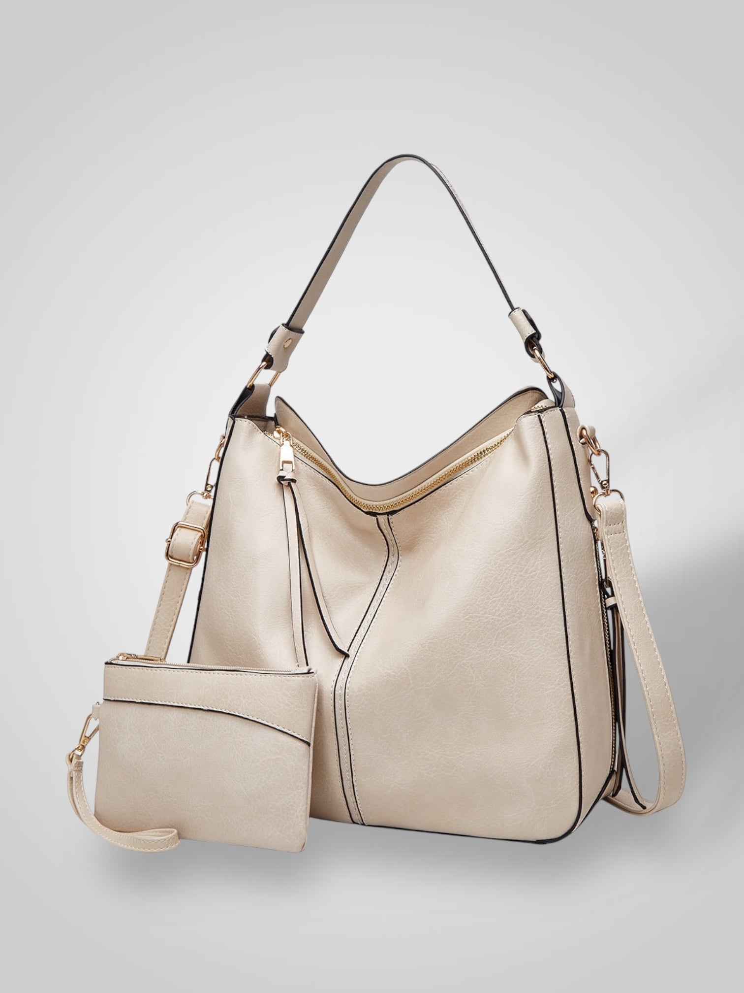 Freia – Elegante Lederschultertasche für Damen – Ansicht 12