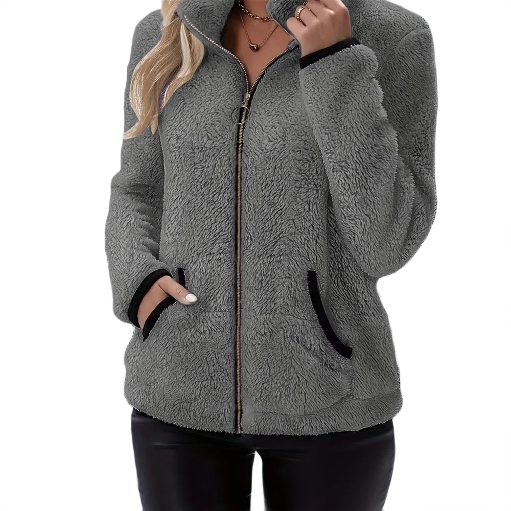 Liora – Figurbetonte Fleecejacke für Damen mit weichem Samtfutter – Ansicht 6