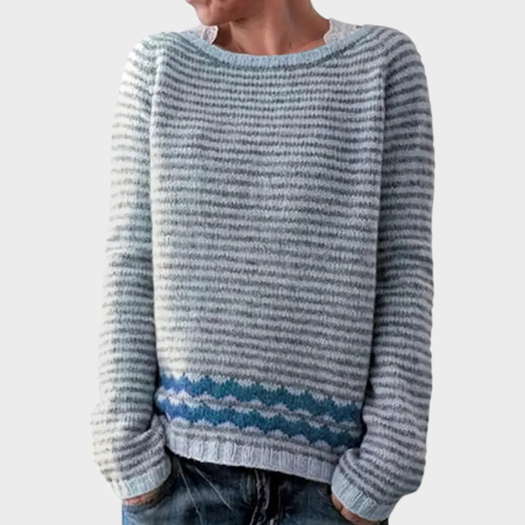 Kylie | Lässiger Damenpullover mit dezenten Streifen