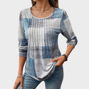 Marj – Vintage-Langarmshirt für Damen mit Karomuster
