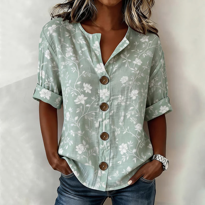Erika | Vintage-Bluse mit Blumenmuster