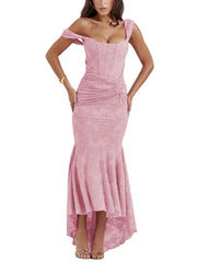 Bella – Maxikleid mit Blumenmuster in Blau