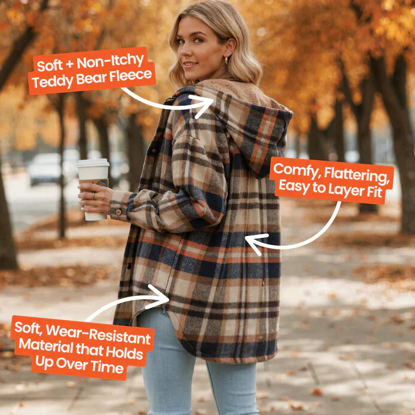 Debb – Warme Flanell-Fleecejacke für Damen – Ansicht 3