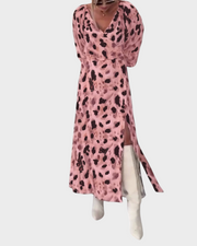 Avice – Damenkleid mit V-Ausschnitt und auffälligem Print – Ansicht 10