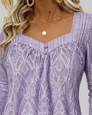Damen-Top mit eckigem Ausschnitt und Spitze – Ansicht 5